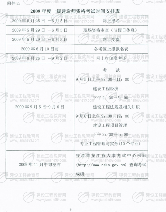 齊齊哈爾2009年一級(jí)建造師考試報(bào)名時(shí)間為5月25日至6月5日