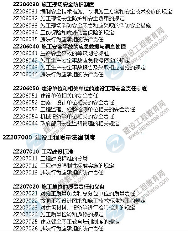2014年二級建造師《法規及相關(guān)知識》新版教材大綱