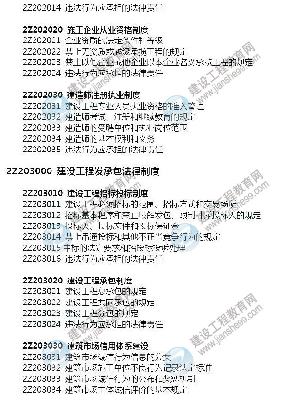 2014年二級建造師《法規及相關(guān)知識》新版教材大綱