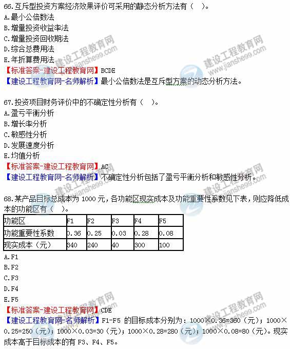 2012年造價(jià)工程師《理論與法規》試題及詳細答案解析（7）