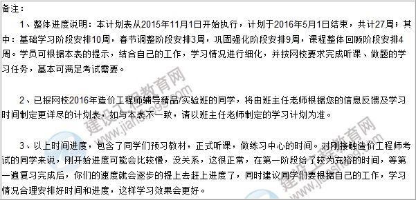 2016年造價工程師執(zhí)業(yè)資格考試備考階段學(xué)習(xí)計(jì)劃