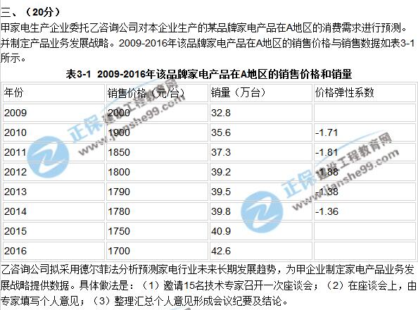 2017年咨詢(xún)《現代咨詢(xún)方法與實(shí)務(wù)》試題解析（案例三）
