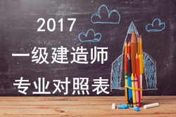 2017年一級建造師報考疑難問(wèn)題解答：專(zhuān)業(yè)對照表
