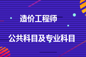 造價(jià)工程師公共科目及專業(yè)科目