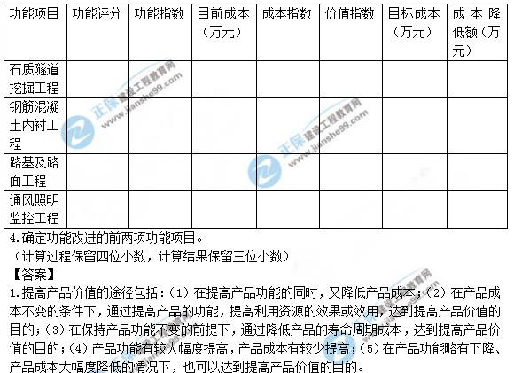 2018年一級造價(jià)工程師考試案例分析試題及答案解析
