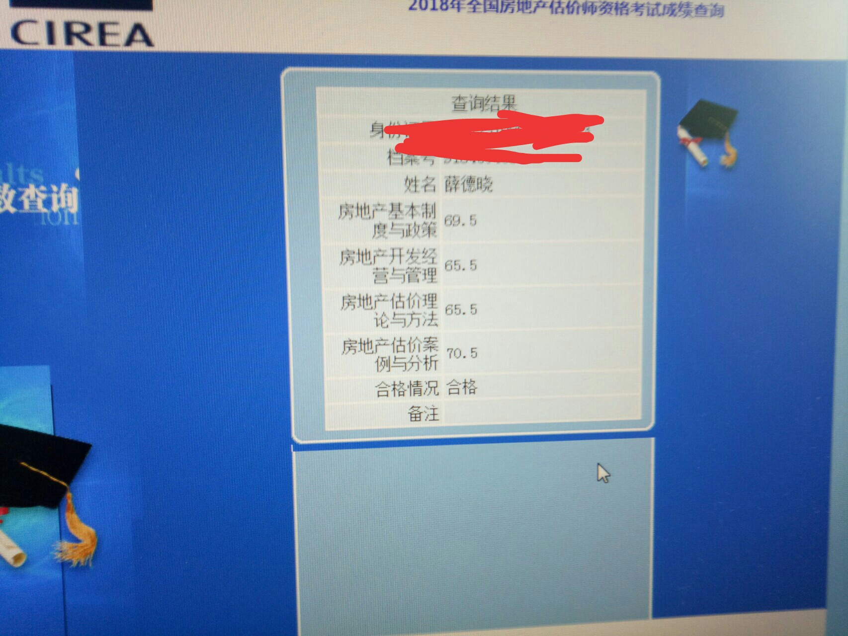 房地產(chǎn)估價(jià)師考試成績
