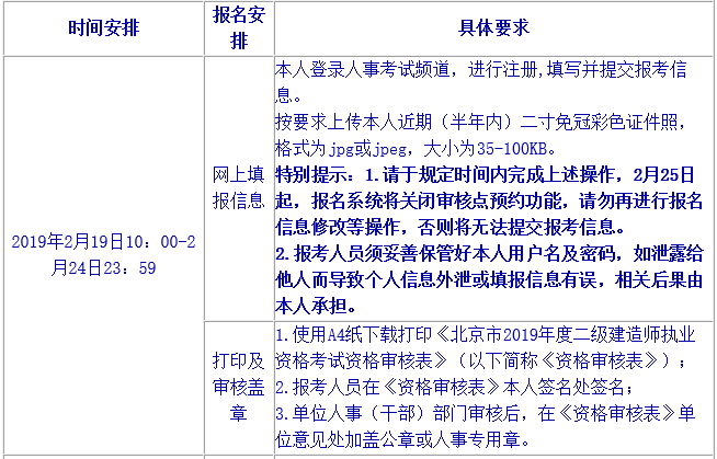 2019年北京二級建造師報名時(shí)間公布