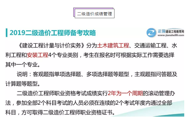 二級造價(jià)成績(jì)管理 