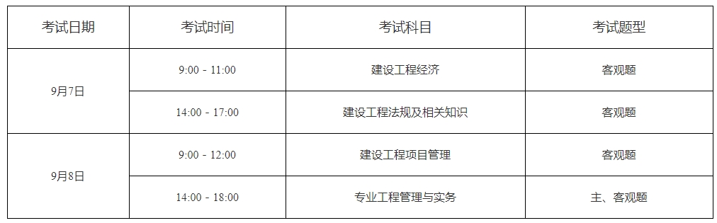 一級建造師考試時(shí)間